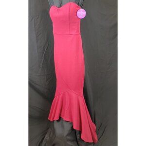 Windsor Maxi Strapless Mermaid/Trumpet Gown Burgendy Red Stretch Sz S